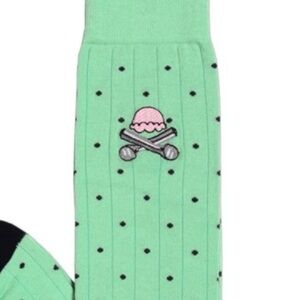 Soxfords Green Black Choco Chip Mints Polka Dot Over the Calf Long Socks